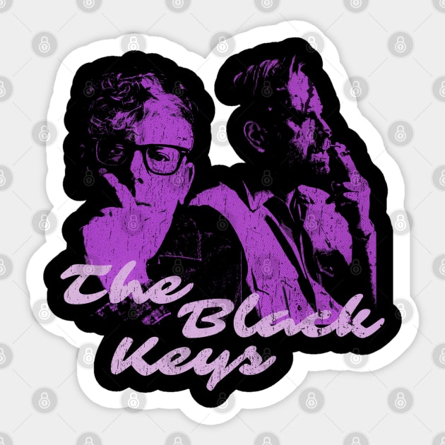 The Black Keys - purple black Sticker by HANASUISI